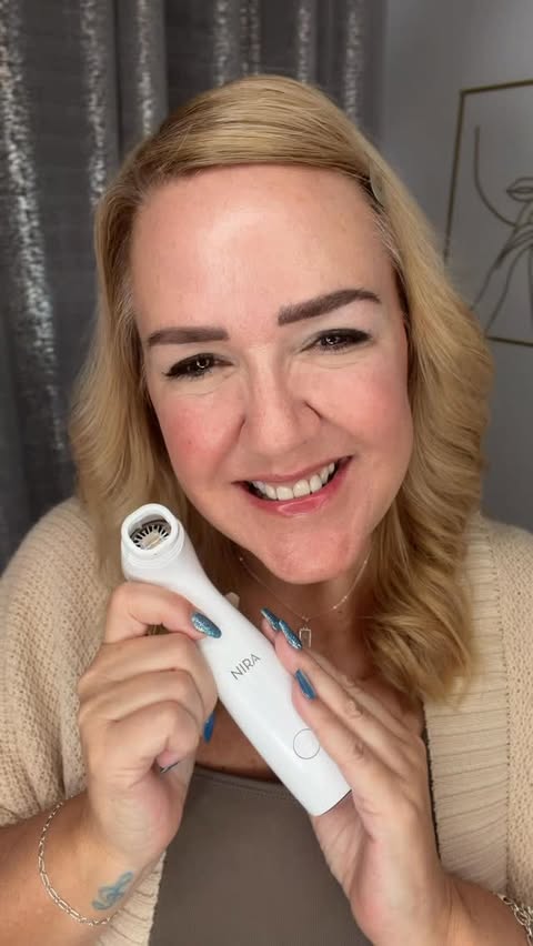 Instagram post by an influencer for NIRA. Caption reads: [...] too late to start using a @nira_skin laser!....