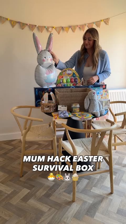 Instagram post by @athomewithliv for B&M Stores. Caption reads: The ultimate Easter break mum hack 🐣🧺 Ad Our....