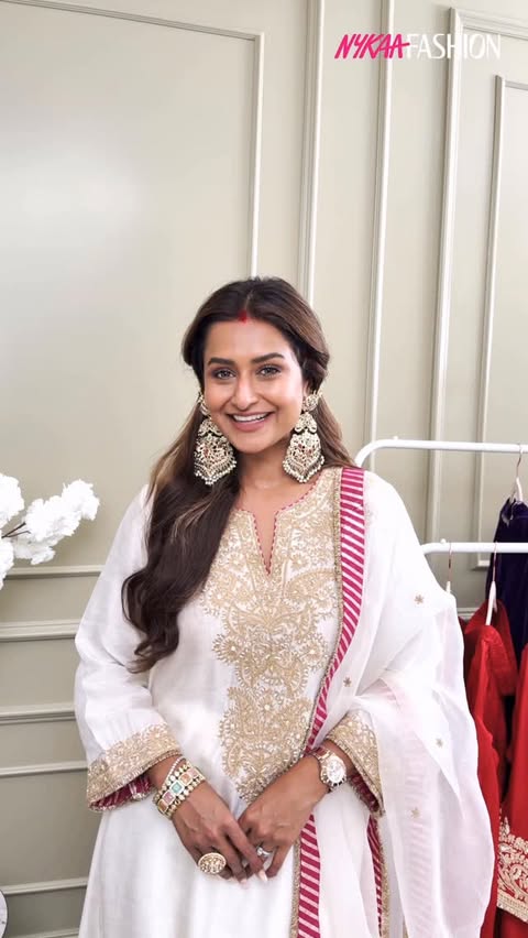 Instagram post by @pranwesha for Nykaa Fashion. Caption reads: [...] every high-stake occasion, only on....