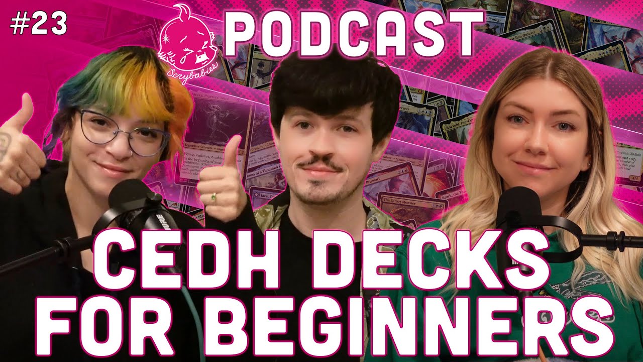 YouTube post by @scrybabies for Jankmats. Caption reads: Best CEDH decks for Beginners ft. ComedIanMTG! |....