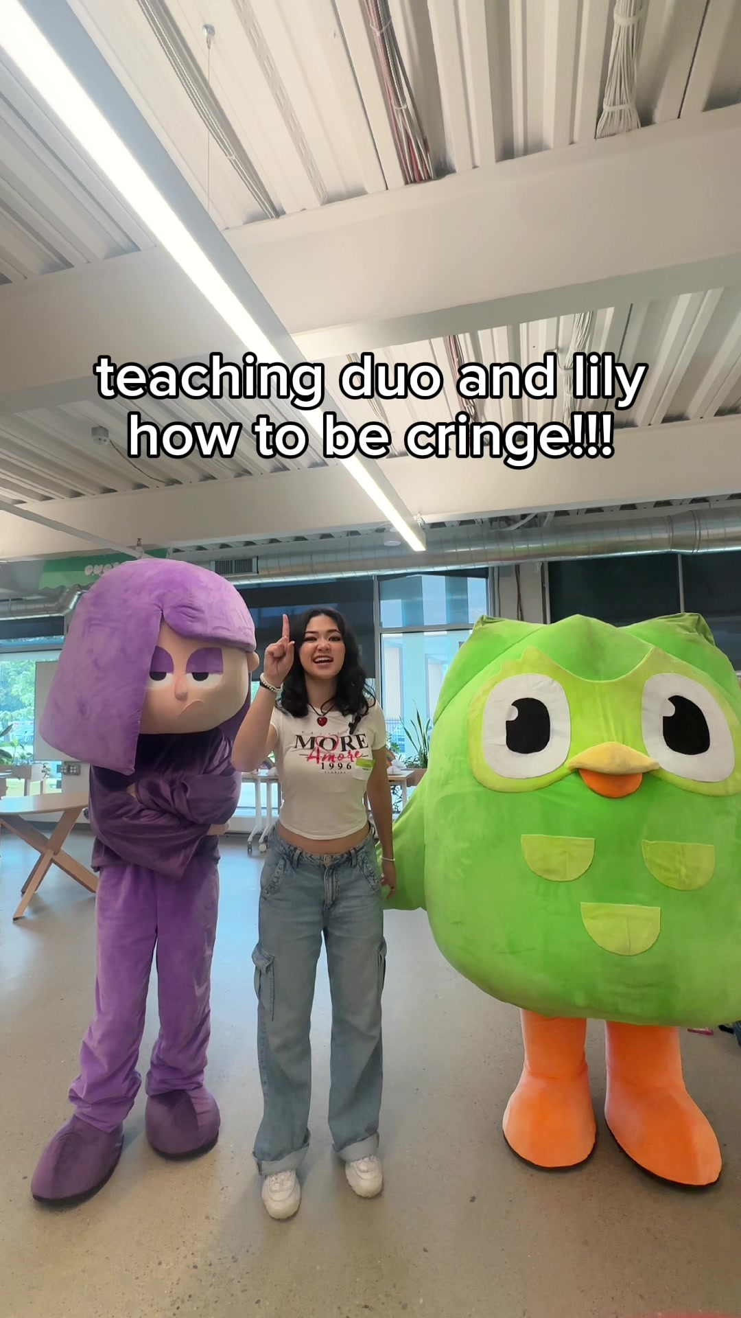 TikTok post by an influencer for Duolingo. Caption reads: how’d they do? 🤔 @Duolingo #duolingopartner....