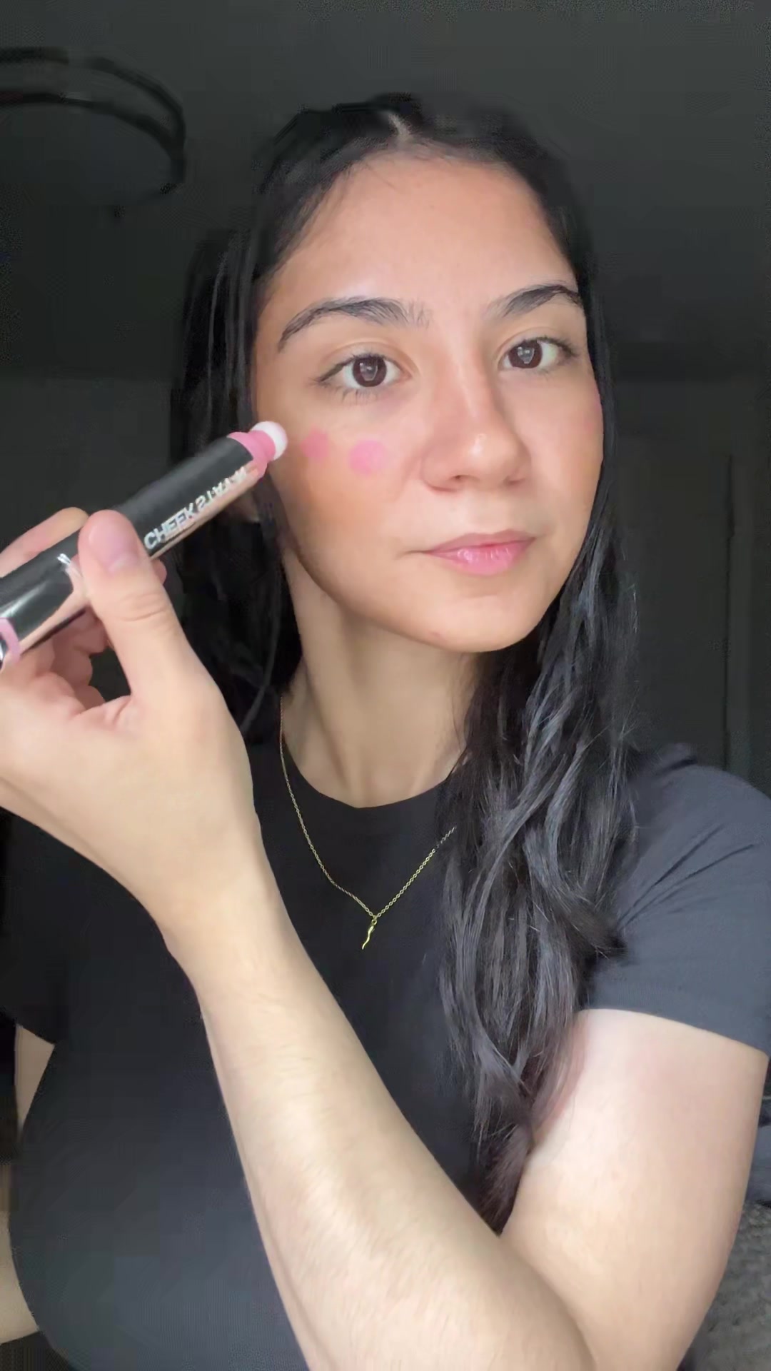TikTok post by @chiquitafairy for Sacheu. Caption reads: this cheek stain colorrrr omg 🎀 @SACHEU Beauty US....