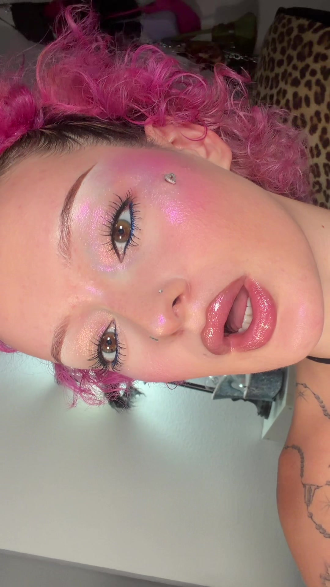 TikTok post by @fluttaflyz for Kaleidos Makeup. Caption reads: happy prideeeee 👩‍❤️‍💋‍👩💋💘 #ad @Kaleidos....