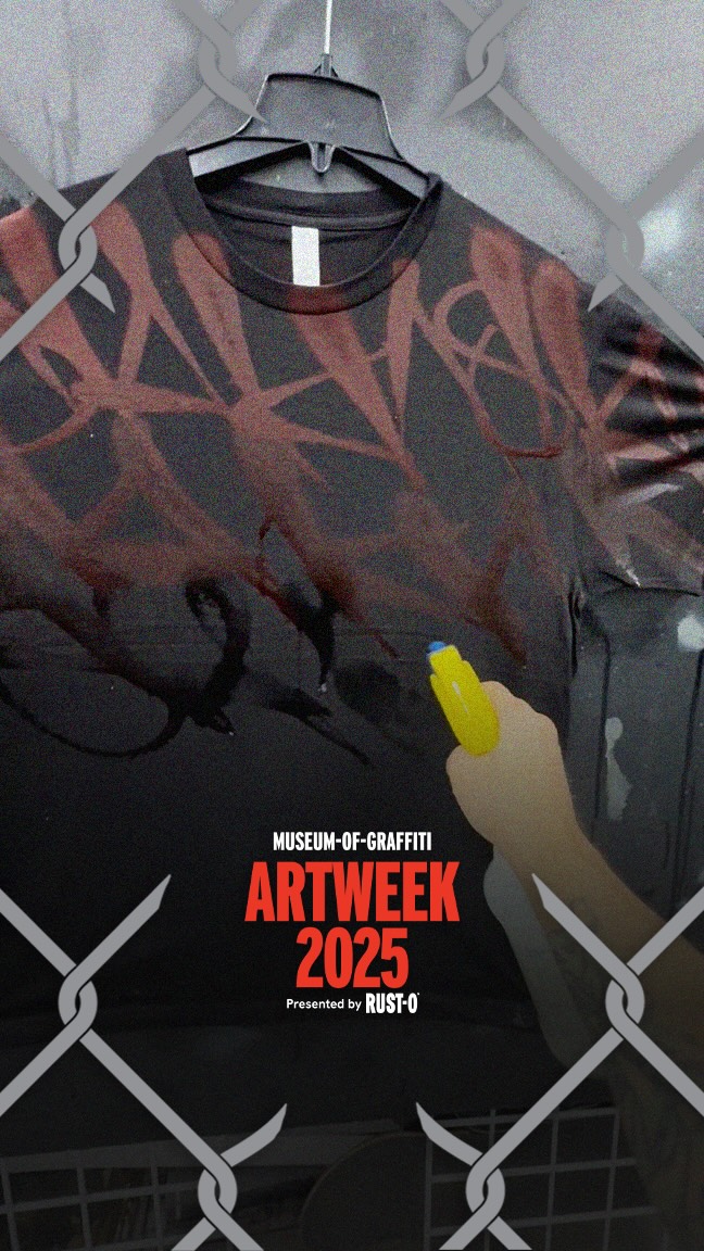 Instagram post by @4sakn_cbs for Museum of Graffiti. Caption reads: Catch @4sakn_cbs painting with us during Art Basel....