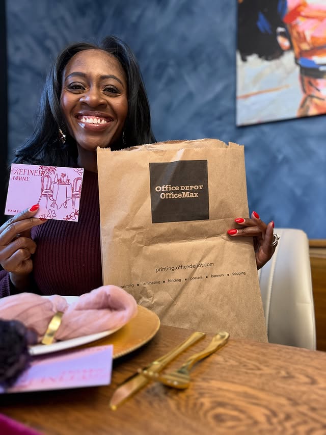 Instagram post by @refinedambiance for Office Depot. Caption reads: [...] the details. This season I stopped by....