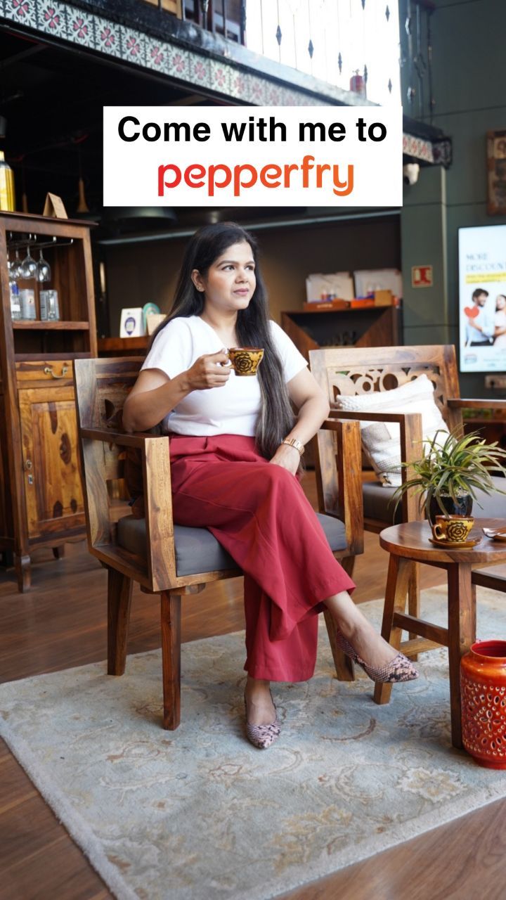 Instagram post by @mishprimadonna for Pepperfry.com. Caption reads: Explore an exquisite collection of furniture only....