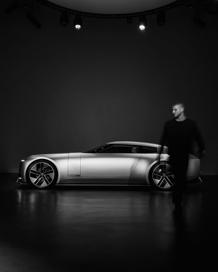 Instagram post by @lukasgold for Jaguar. Caption reads: [...] the brave, fully electric future of @jaguar....