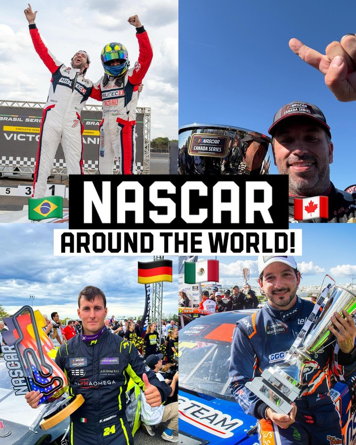 Instagram post by @nascarmex for NASCAR. Caption reads: The action spanned across the globe with all....