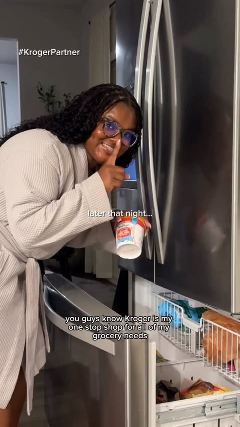 Instagram post by @_brookeleanne for Kroger. Caption reads: [...] 🤭🍦Use the link in my bio to order your....