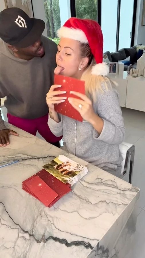 Instagram post by @gretegiii for Zazzle. Caption reads: [...] creating our custom holiday cards on @zazzle....