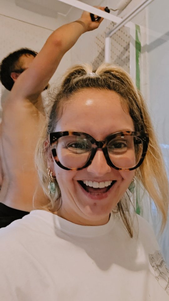 Instagram post by @sophie_pricey for Wickes. Caption reads: Bathroom...part 2

The tiles are currently on....