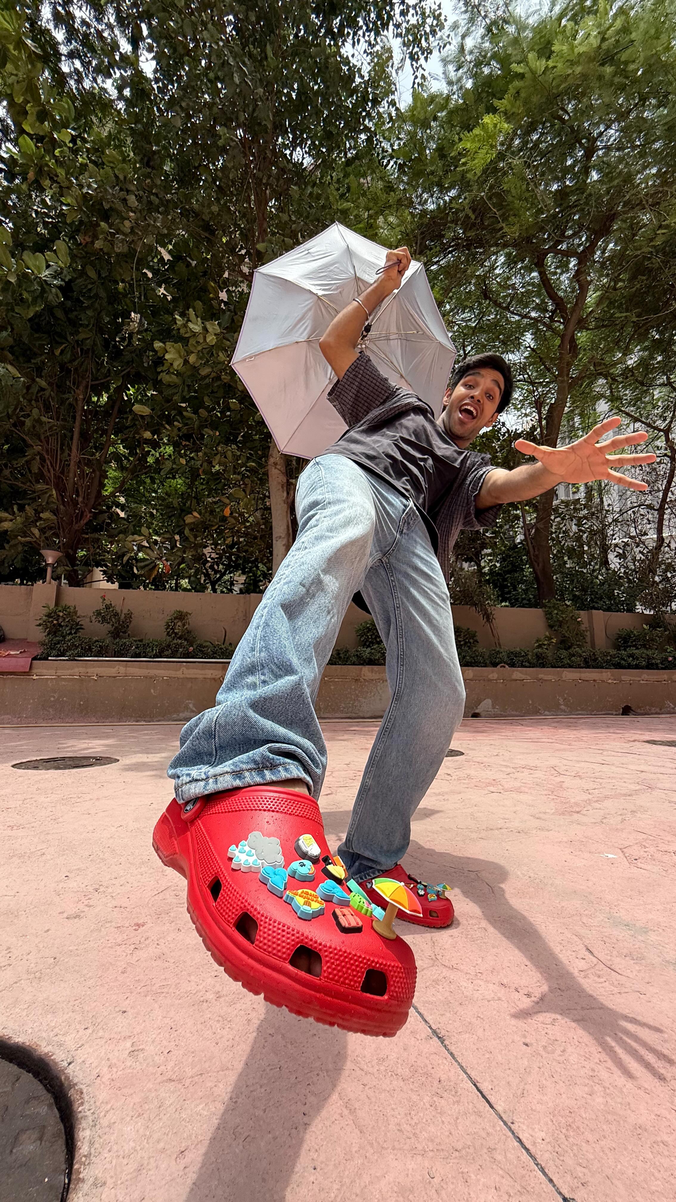 Instagram post by @katariaaryann for Crocs. Caption reads: Monsoon calls for ramens suggest some spots....