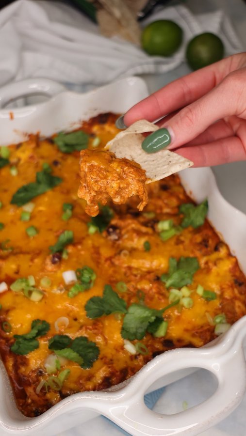 Instagram post by @cookingkatielady for TRIFECTA. Caption reads: ‼️ Like this reel & comment “ENCHILADA” for a link....