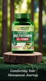 Instagram post by @manyakauroberoi for Himalayan Organics. Caption reads: Menopause is marking the end of menstrual cycle in....