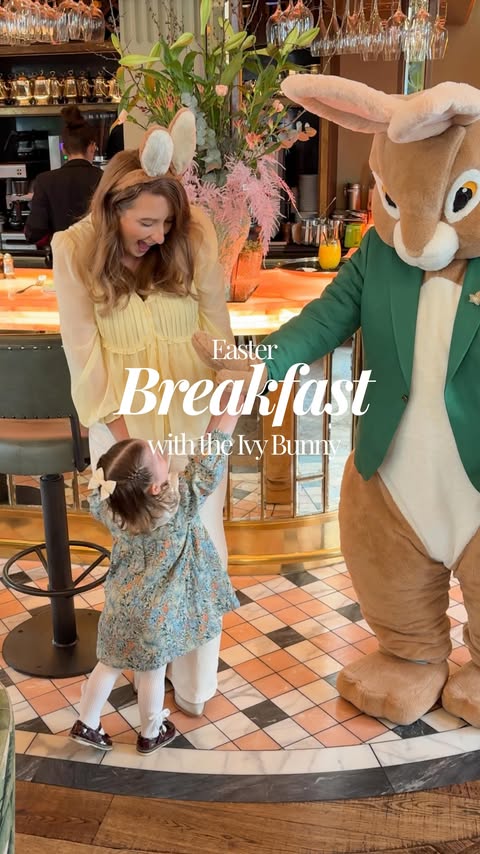 Instagram post by @devonhomelife for The Ivy Collection. Caption reads: Ad Breakfast with the Ivy Bunny 💚🐰 What a....