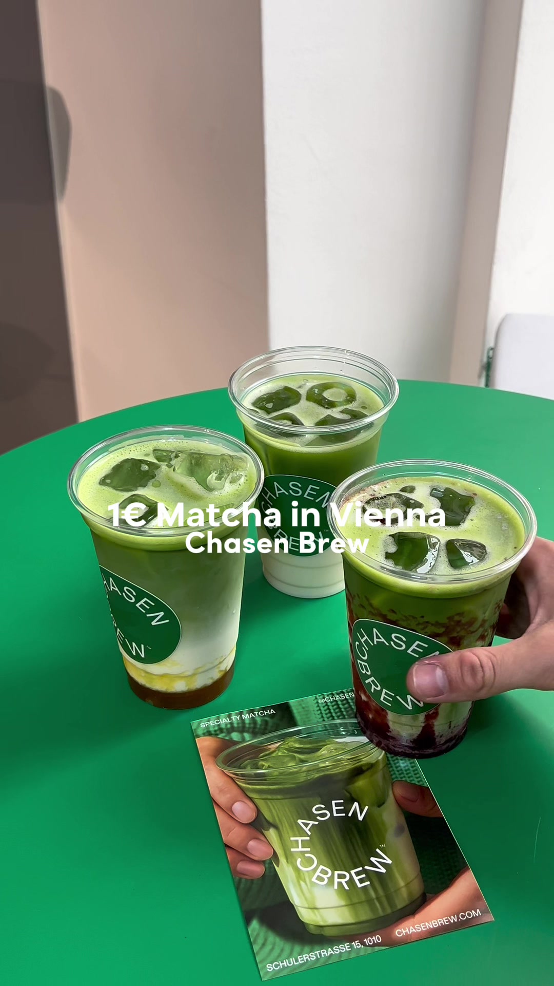 TikTok post by @tastyfoodvienna for NeoTaste. Caption reads: [...] Matcha in Wien 🤍 | Anzeige @NeoTaste App....