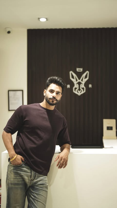 Instagram post by @sukhchainsinghofficial for RARE RABBIT. Caption reads: [...] for every expression of it. Step into Rare....