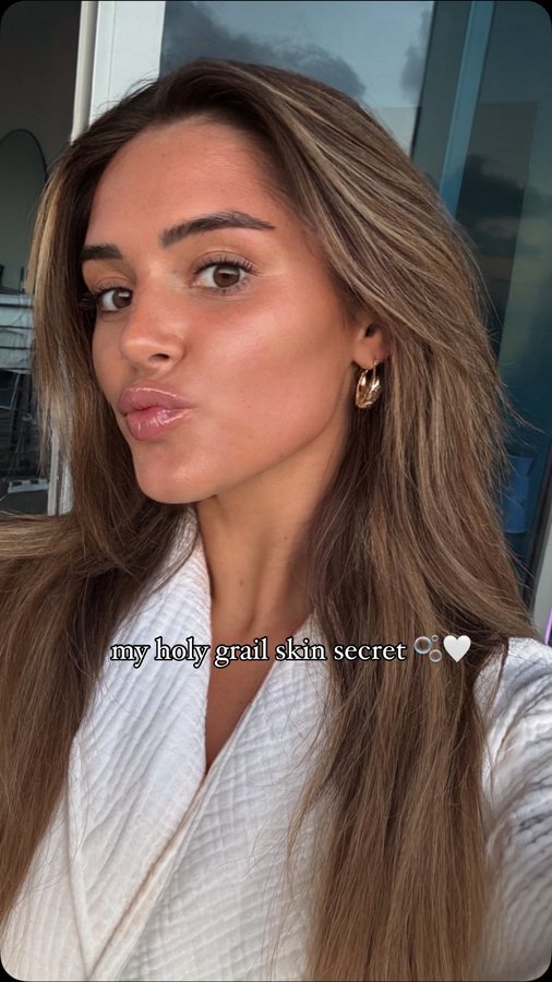 Instagram post by @arimcclure for Exuviance. Caption reads: My secret for performance ready skin 🤍🫧 this....