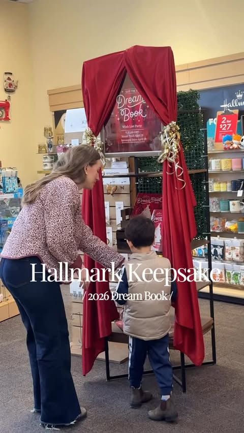 Instagram post by @aimpenarubia for Hallmark. Caption reads: The 2026 Hallmark Dream Book is here! ✨ My oldest....