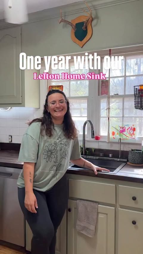 Instagram post by @mrsshelbycarr for Lefton. Caption reads: A year later & still one of the best upgrades....