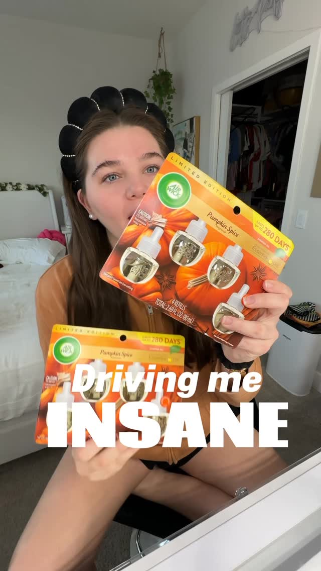 Instagram post by @theresaa360 for Air Wick US. Caption reads: I dropped coffee syrup on my floor😭 update I’m....