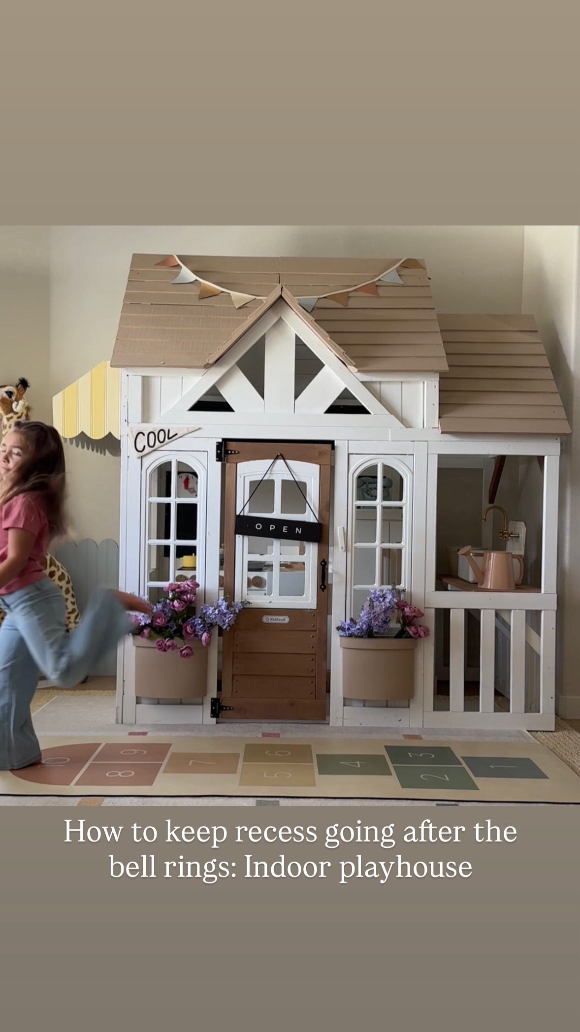 Instagram post by @elizabethhomen for KidKraft. Caption reads: [...] the cuuuuutest playhouse from @kidkrafttoys....