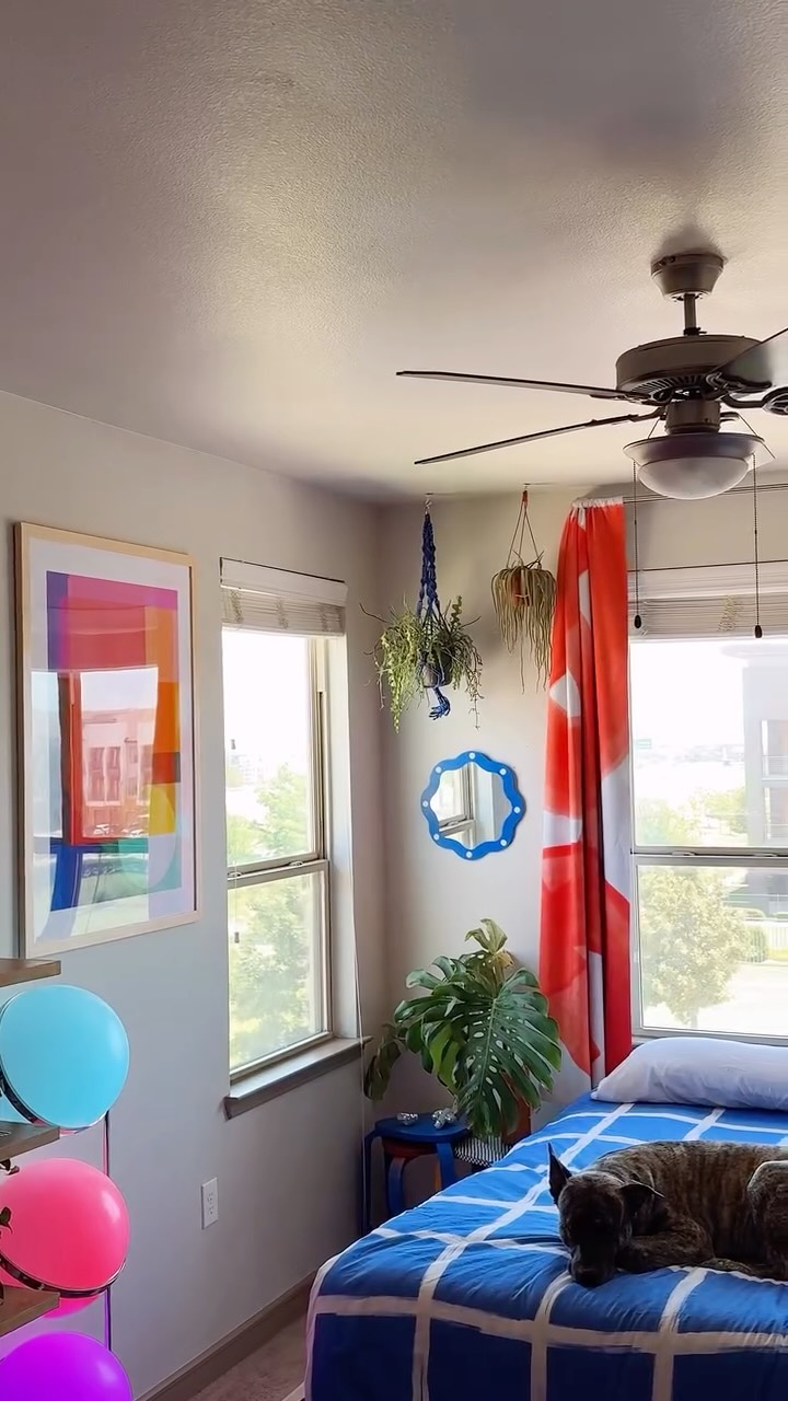 Instagram post by @swizzy.design for Society6. Caption reads: Boring walls? Just add shine with @Society6’s new....