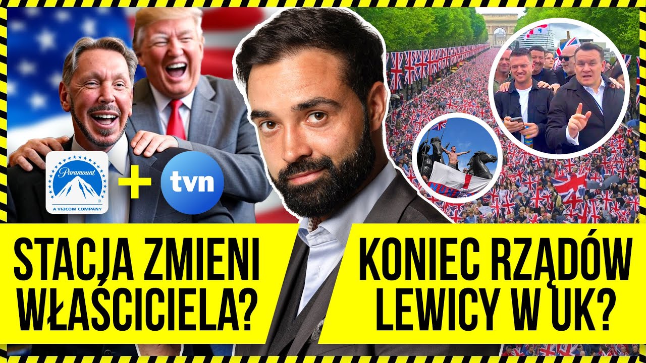 YouTube post by @DlaPieniędzy for Goldsaver. Caption reads: WHO WILL TAKE OVER TVN? BRITISH PEOPLE TOOK TO THE....