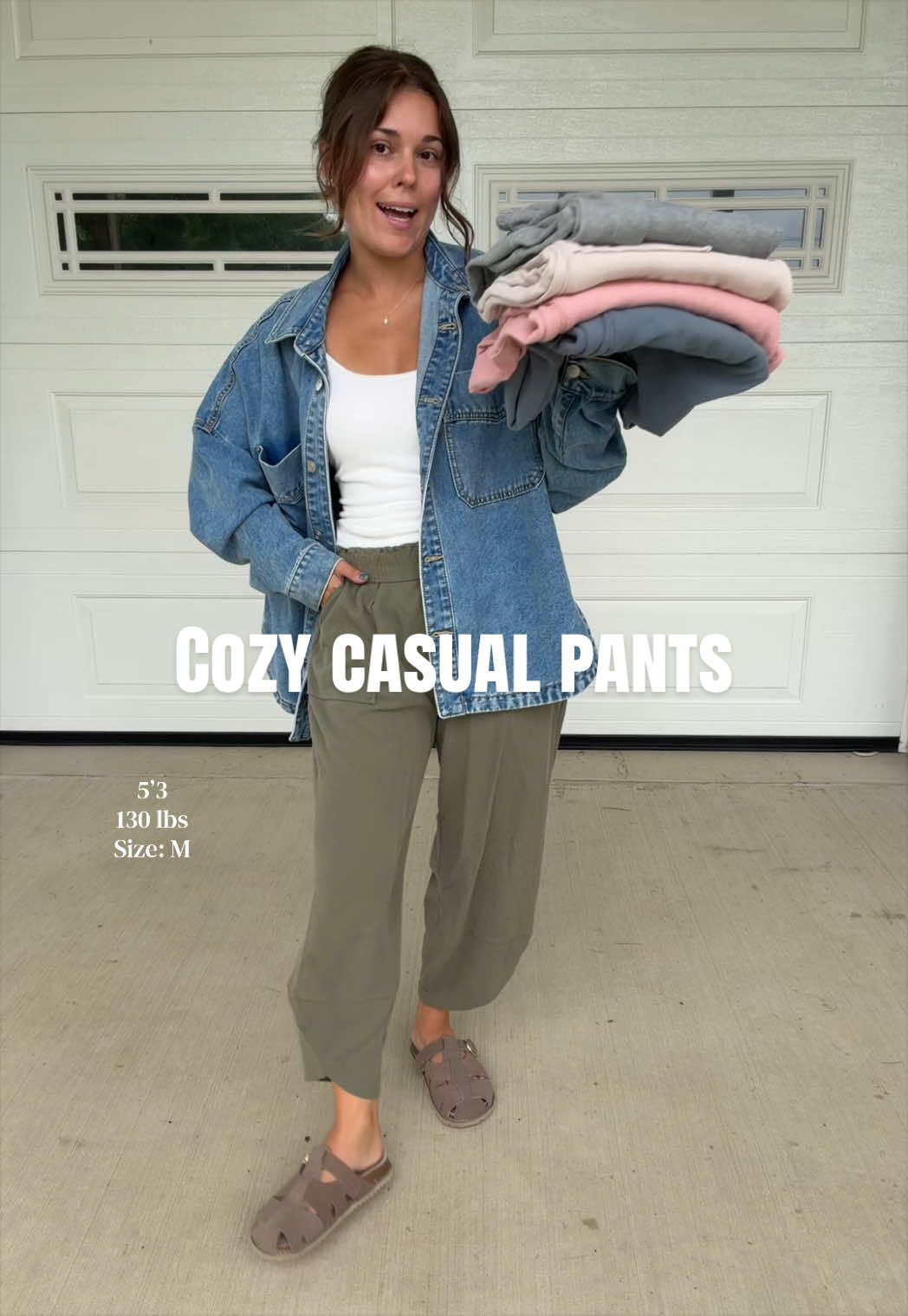 TikTok post by @mariamamaoftwo for TanmingFashion. Caption reads: [...] #casualpants #cozystyle #cozyoutfit....
