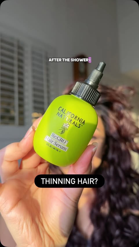 Instagram post by @sumans.waves for California Naturals. Caption reads: [...] with hair thinning or shedding,....