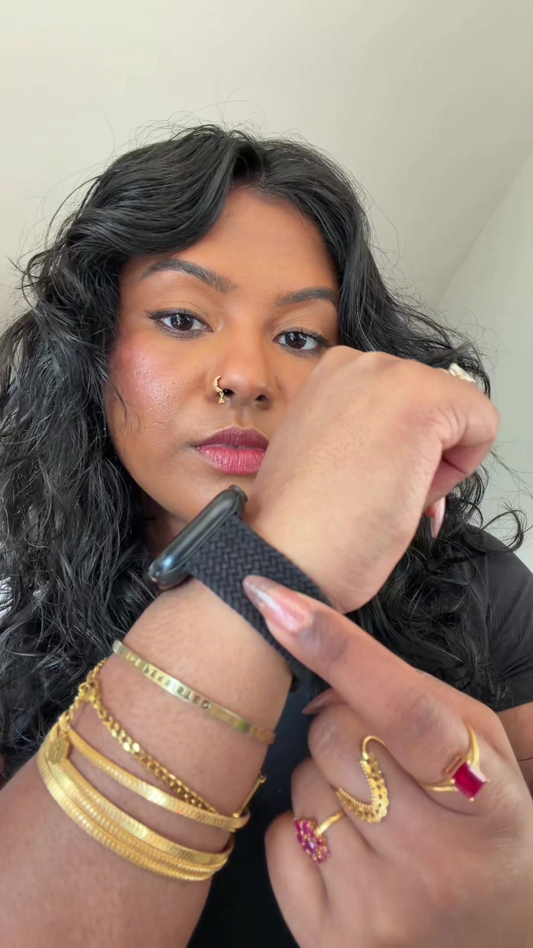 TikTok post by @sharal.sathya for Solace Bands. Caption reads: [...] comfortable and super easy to put on @Solace....