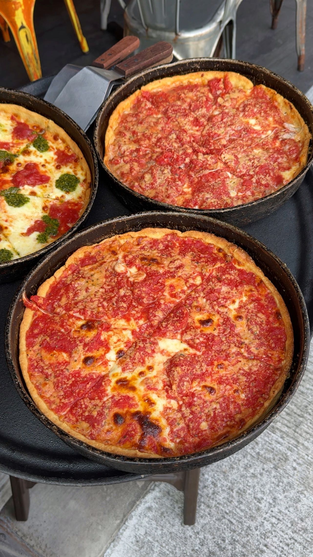 Instagram post by @stickaforkinme for Lou Malnati's. Caption reads: When you can’t be in Chicago, have Chicago come to....