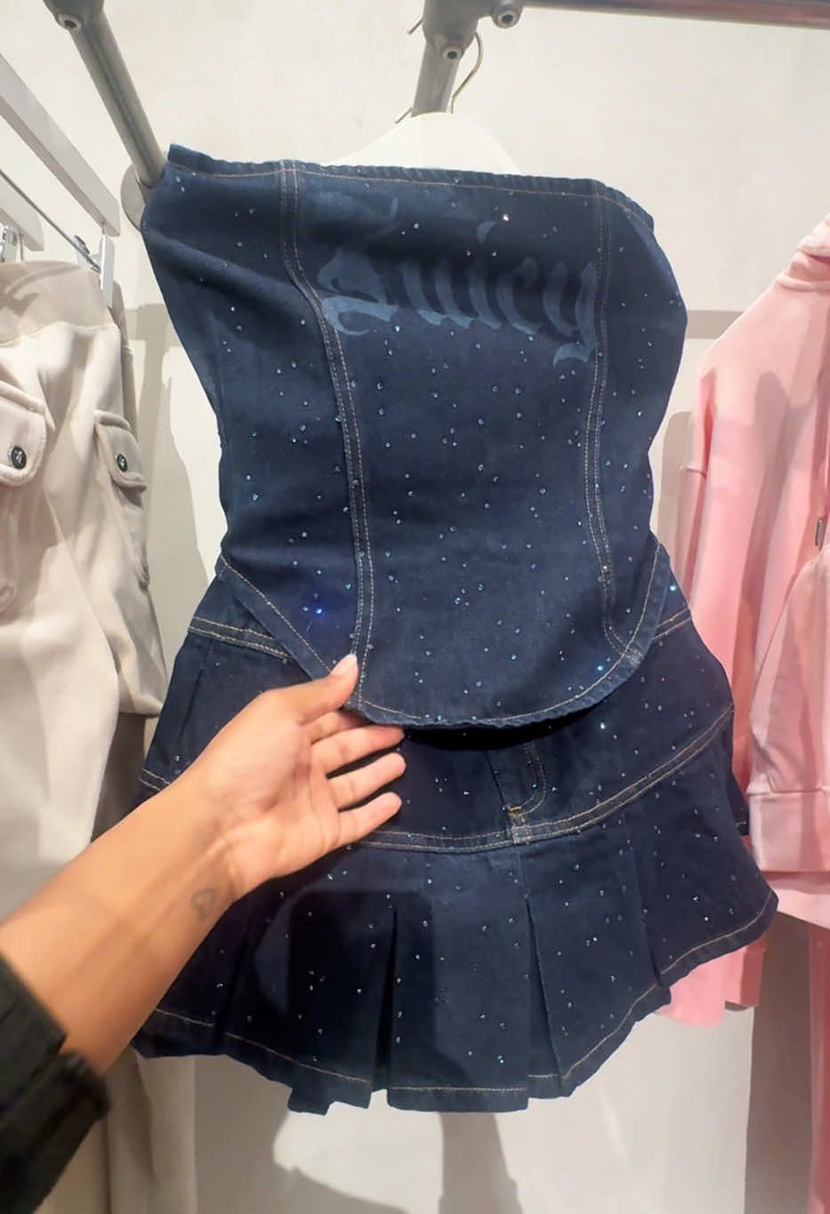 TikTok post by @kourteeyx for Juicy Couture. Caption reads: Juicy Couture Sparkle Denim two piece [...].