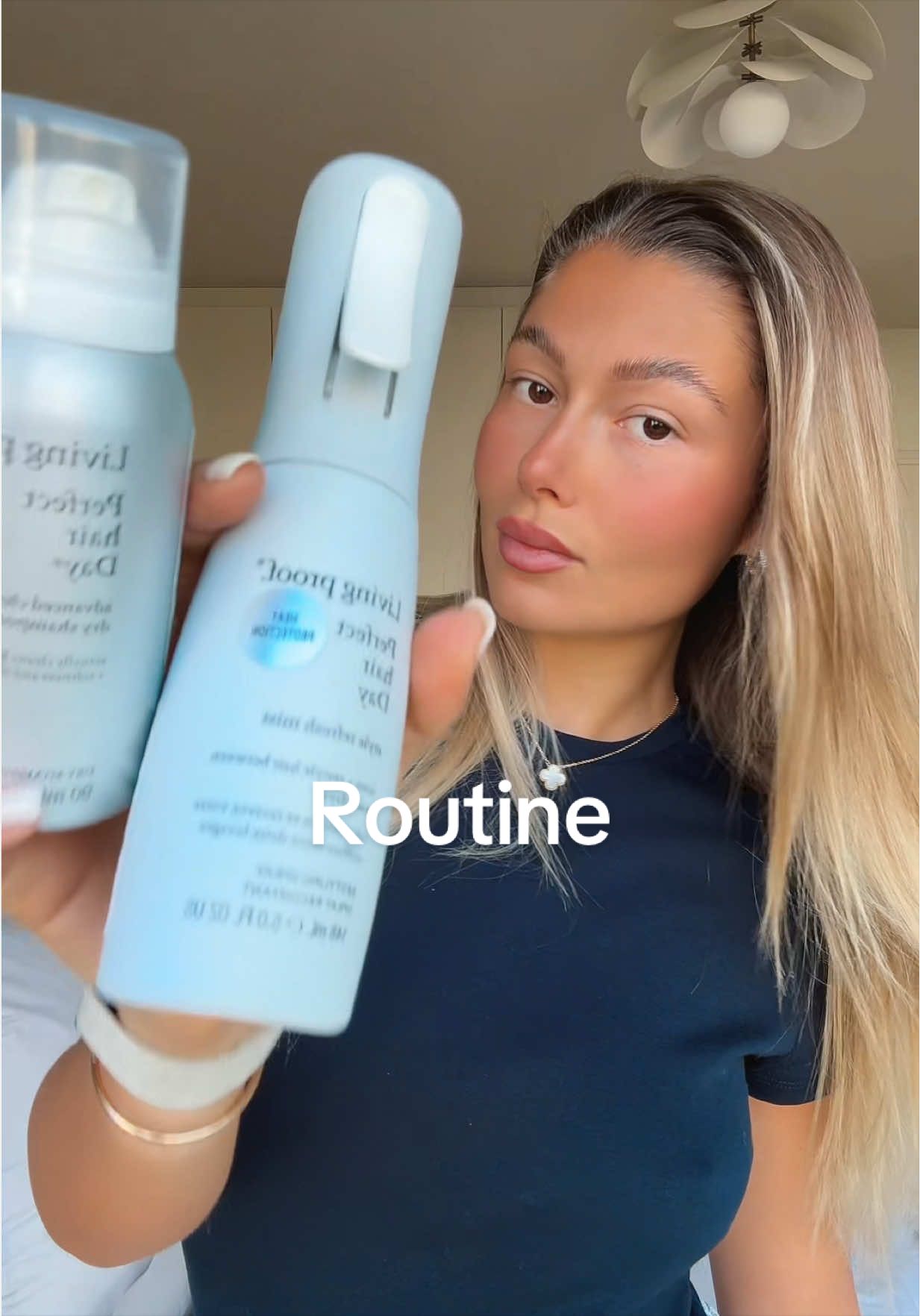 TikTok post by @inesraffier for Living Proof. Caption reads: [...] et coiffés en quelques minutes ✨💁‍♀️....