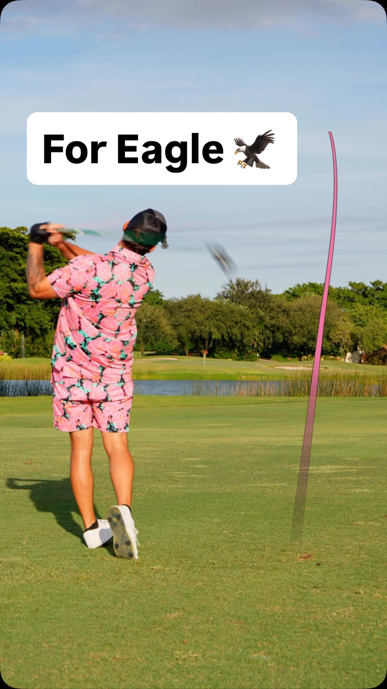 Instagram post by @birdogey for Chubbies. Caption reads: How do you hit the green in 2 on a par 5 AND make....