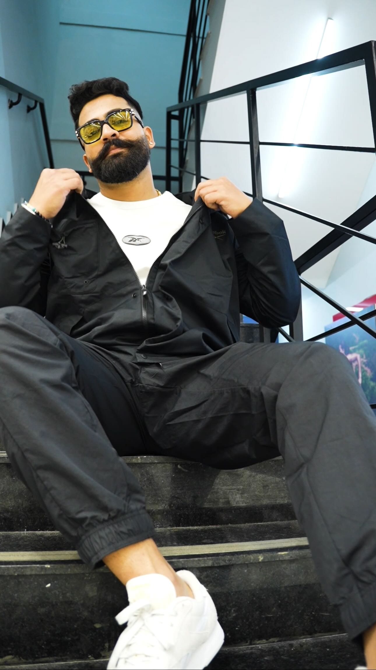 Instagram post by @_vikashgupta for Reebok. Caption reads: Celebration mode: ON at Reebok Marathahalli!....