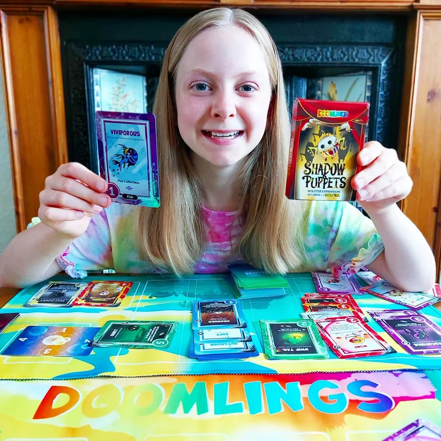 Instagram post by @matilda_sparkles.forever for Doomlings. Caption reads: [...] you ready for more epic cards? 👾 The....