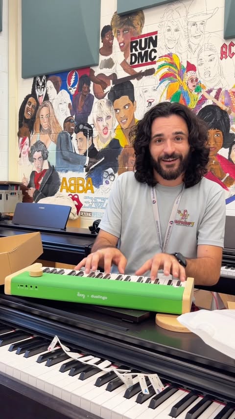 Instagram post by @alexhitrick for Duolingo. Caption reads: [...] in their collaboration with @duolingo! Check....