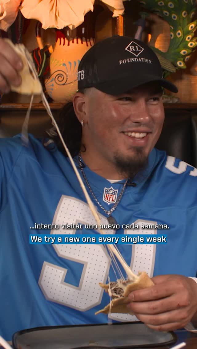 Instagram post by @mundonfl for Telemundo. Caption reads: Roy Lopez on being Latino and a Detroit Lion.