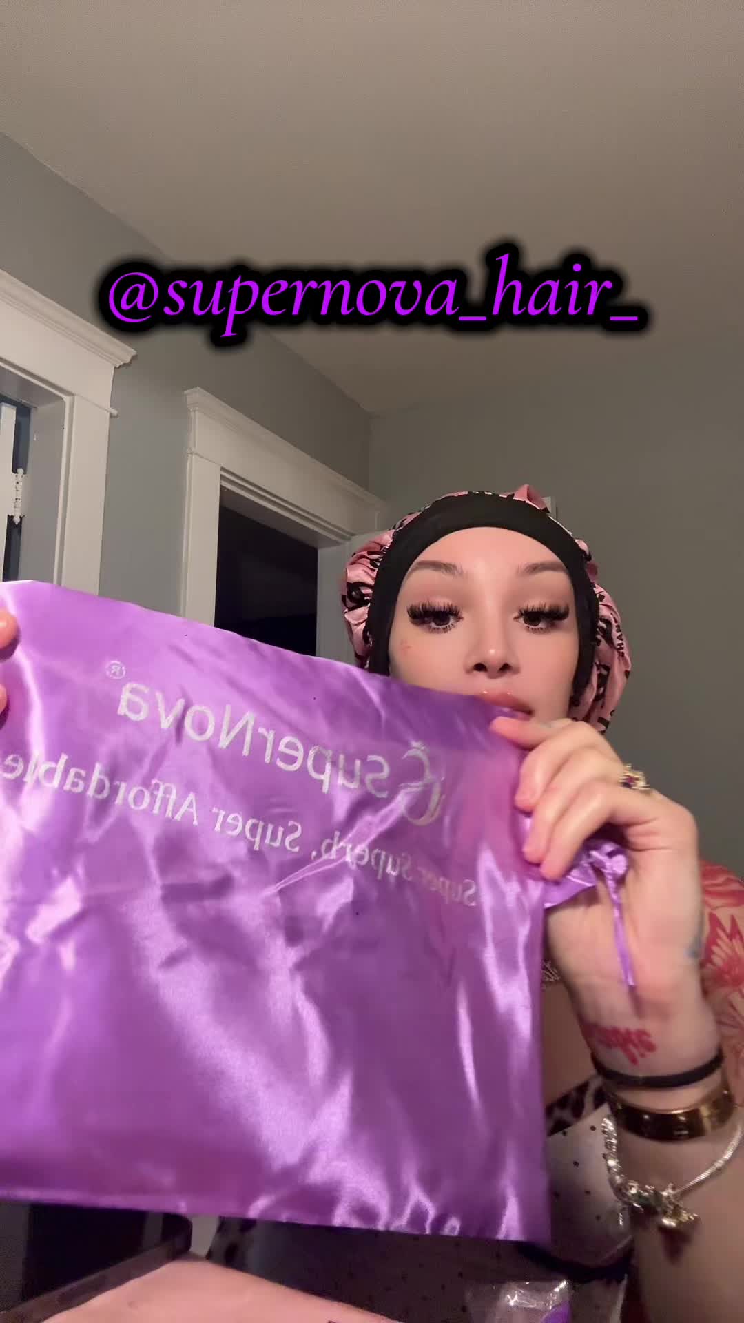 TikTok post by @slayed_by_kay8 for Supernova Hair. Caption reads: @Supernova Hair Store love me some grab and go....