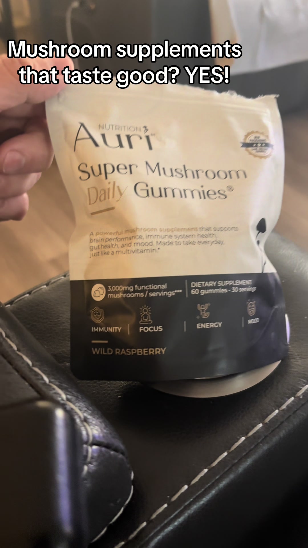 TikTok post by @210commander for Auri Nutrition. Caption reads: [...] is for you. Ships free too from @Auri....