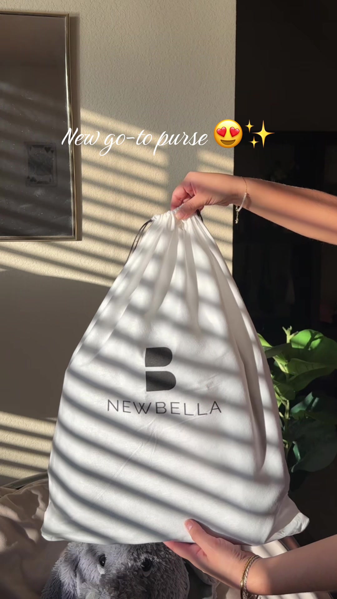 TikTok post by @aubrianazepeda for NEWBELLA. Caption reads: I cannot wait to use this bag 😩😍✨ @NEWBELLA....