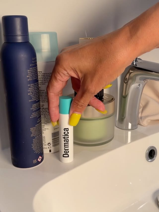 Instagram post by @carolinehirons for Dermatica. Caption reads: [...] perfect time to look after your skin.....