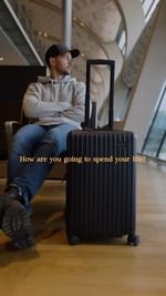 Instagram post by @nathanleeallen for NOMATIC. Caption reads: #nomaticpartner POV: You finally buy luggage [...].