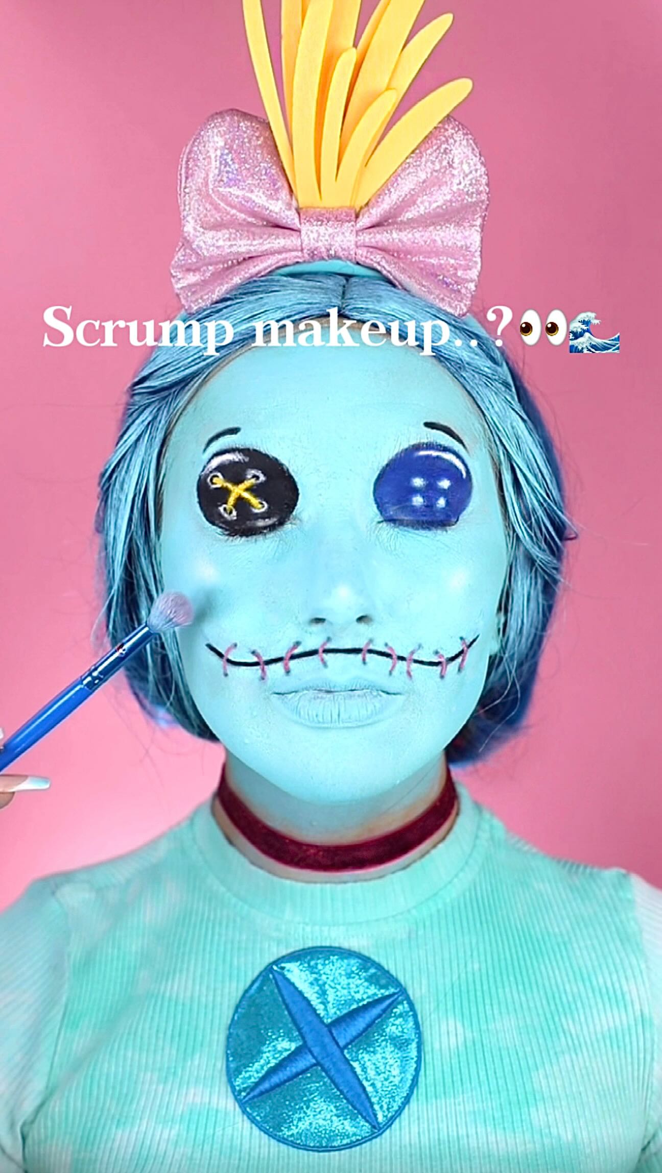 Instagram post by @21makeupaddictions for Spectrum Collections. Caption reads: Lilo’s doll makeup..😅🎀🌊

Didn’t know if we’d....