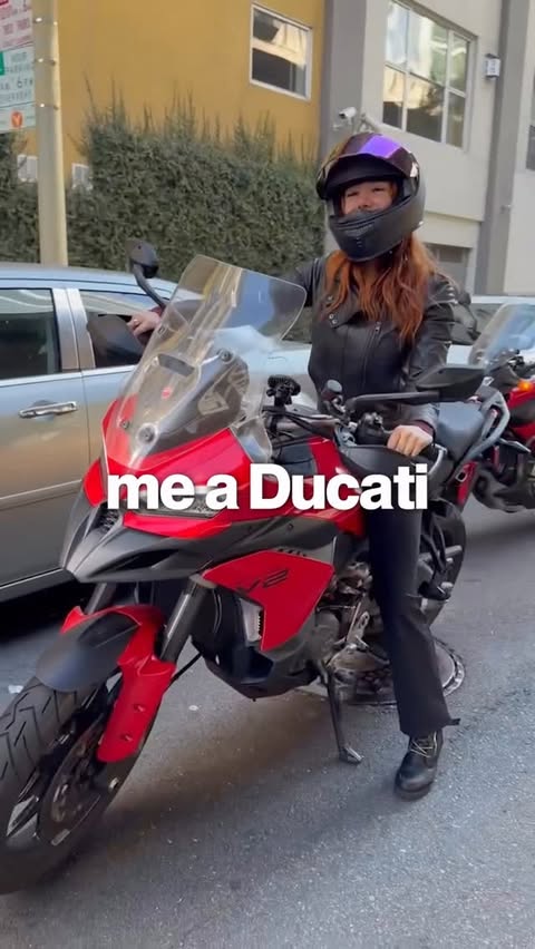 Instagram post by @tech.unicorn for Ducati. Caption reads: As one of 3 women in San Francisco with a....