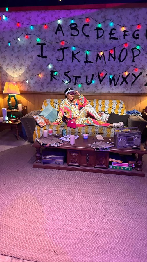 Instagram post by @kikisaidso for Stranger Things Experience. Caption reads: Y’all know i love an opportunity to dress up! I....