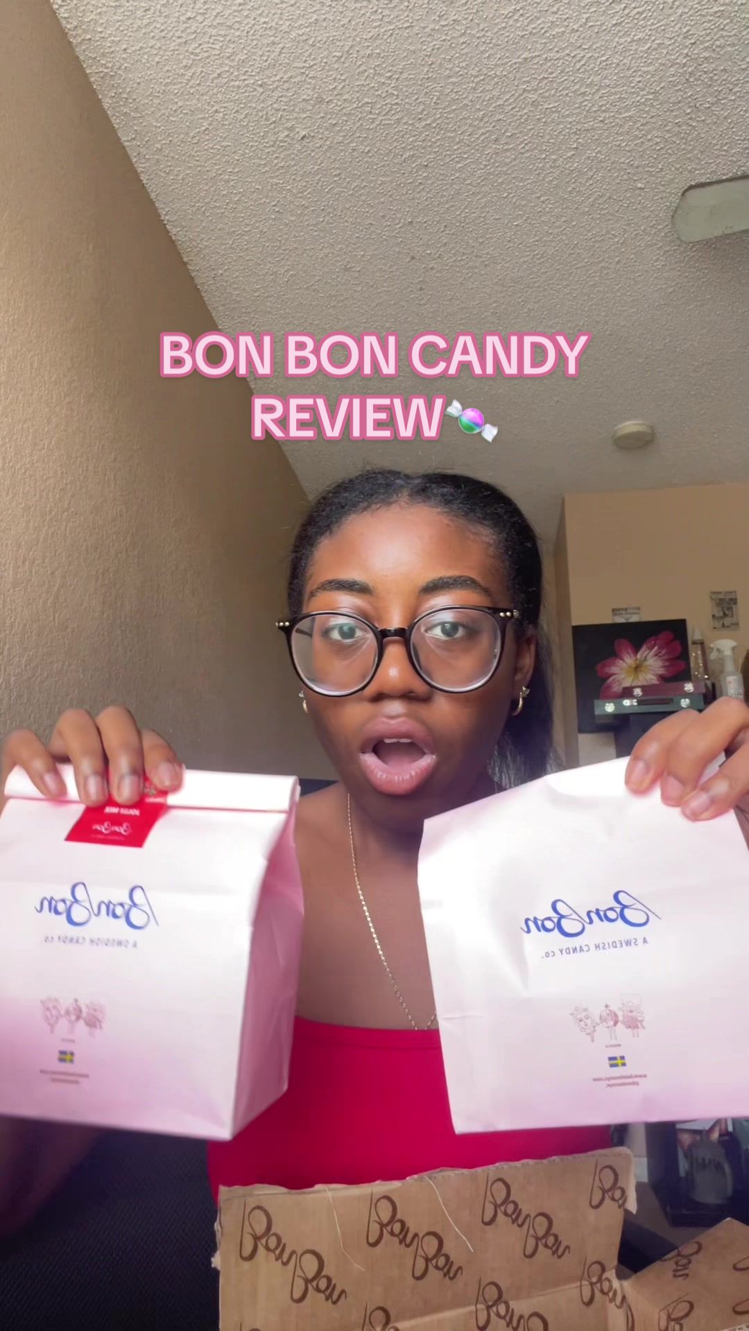 TikTok post by @jordynalexisdotcom for BonBon NYC. Caption reads: Wait I need to try the rest NEOWWW! 🍬🍬  @BonBon....