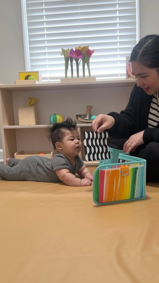 Instagram post by @roxybondoc for Lovevery. Caption reads: We’ve had Lovevery toys since my first baby and....