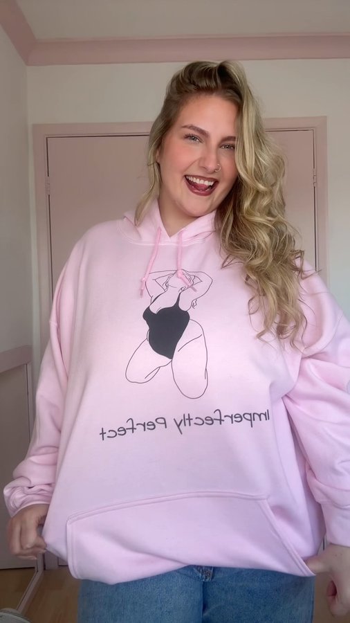 Instagram post by @xelliesweetx for Bonfire. Caption reads: GRWM to style my Merch!! I am so excited about....